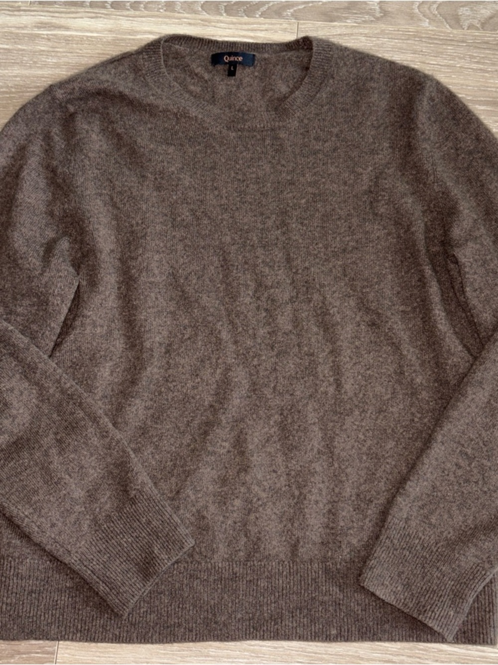 Quince Women Brown Crewneck Cashmere Sweater